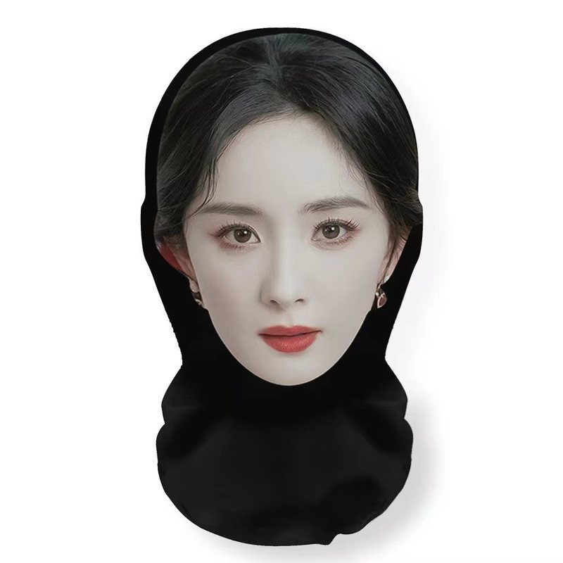 新款3D仿真人明星人脸装扮头套派对装饰面罩明星全脸搞笑网纱头套|undefined