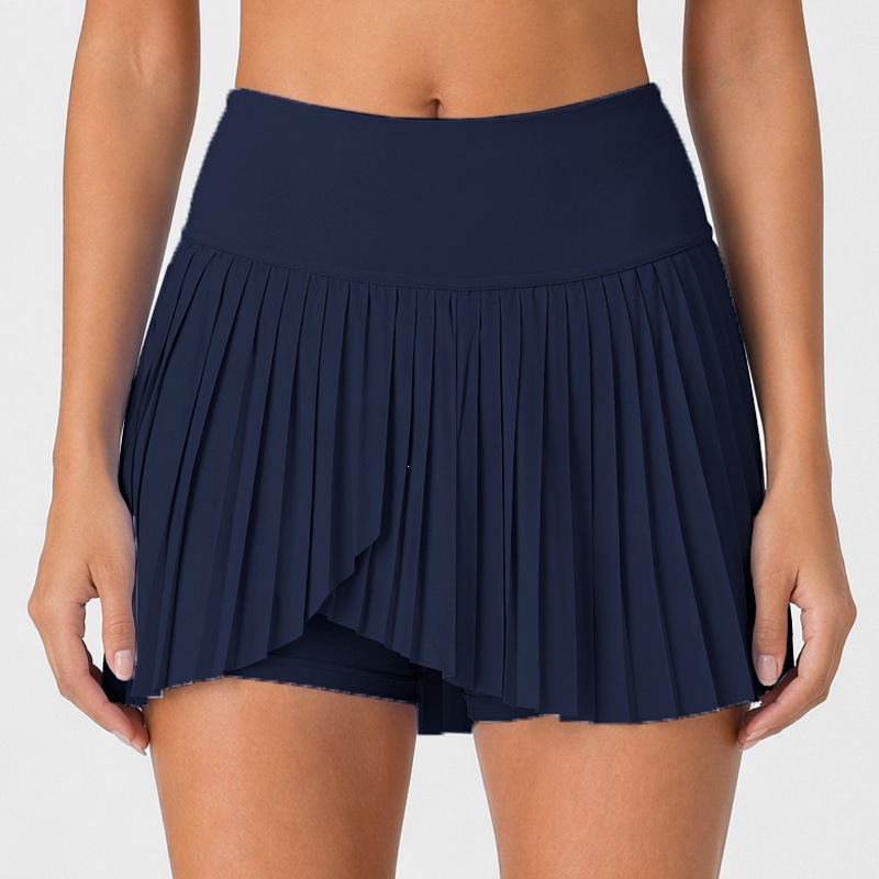 Cross-border casual pleated sports mini skirt for women, hip-covering, slimming, anti-exposure tennis skirt, outdoor fitness yoga mini skirt for summer