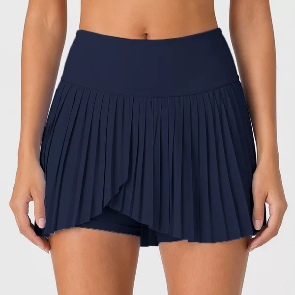 Cross-border casual pleated sports mini skirt for women, hip-covering, slimming, anti-exposure tennis skirt, outdoor fitness yoga mini skirt for summer