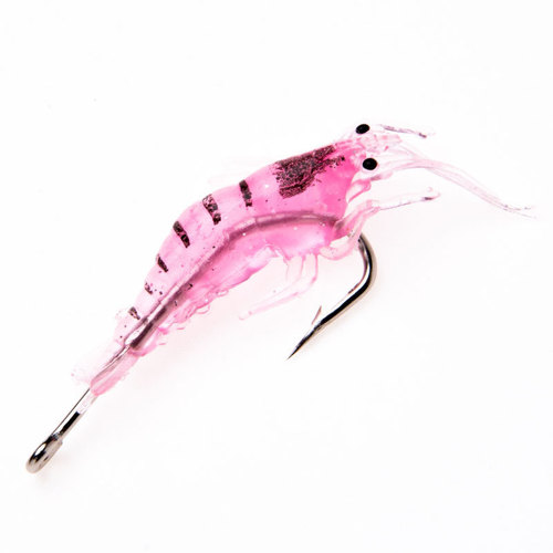 Factory Direct Sale Lure Simulation Shrimp Shallow Mouth Bait Hooked Shrimp Glow-in-the-Dark Fish Bait Cross-Border Hot Selling Bait 4cm Small Grass Shrimp