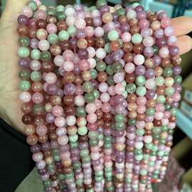 蓝天使玉髓手工diy半成品圆珠子手链串珠饰品配件天然石跨境热卖