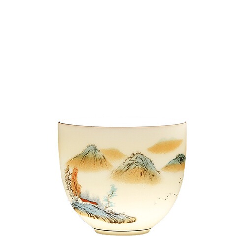 Sheer jade porcelain tea cup, tea bowl, tea cup, host cup, ceramic single cup, tea tasting cup, Chinese home tea set, tea drinking cup
