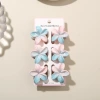 #5 Gradient Blue Pink [Set of 6 with Cards] 4cm White Dot Splash Ink Plumeria Style