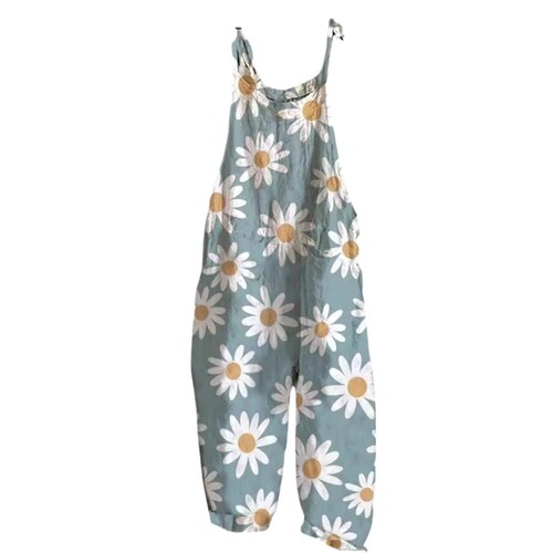 Women's clothing in Europe and America summer new style sweet small fresh print retro wide-leg women's jumpsuit