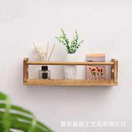木制墙壁置物架家用客厅墙面收纳整理架衣帽架简约隔板收纳架