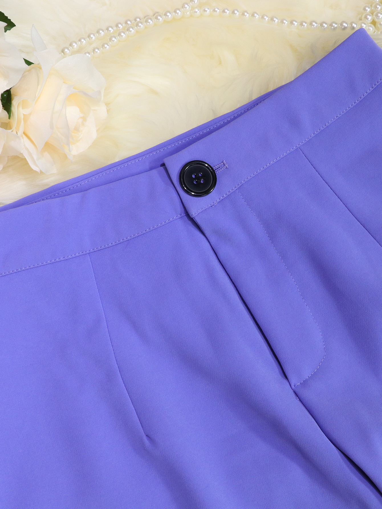 Women's Pant Sets Solid Colour Commuter Suit With High Waist Trousers_voghion.com