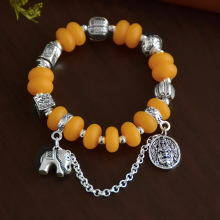 复古民族风新中式仿蜜蜡流苏手链招财小象时尚送闺蜜手饰品礼物