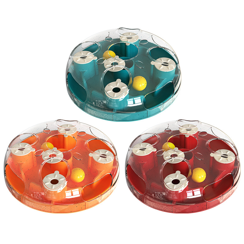 Patented Cat Treasure Box Puzzle Toy with Rotating Sliders & Play Track