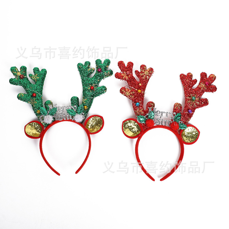新しいクリスマスのカチューシャの鈴鹿の角の祝日の頭飾りのフラッシュの鹿の角の頭は道具の舞踏会のパーティーの頭を掛けます。|undefined