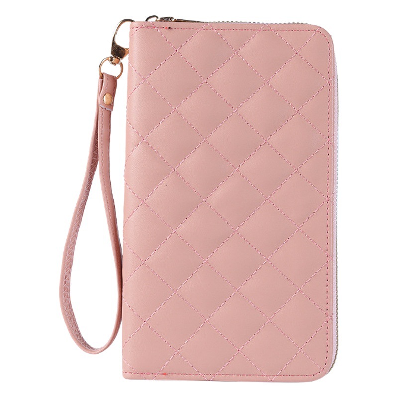 Cartera larga de las mujeres 2022 nuevo en stock al por mayor simple correa muñeca embrague sola cremallera gran capacidad bolso del teléfono móvil