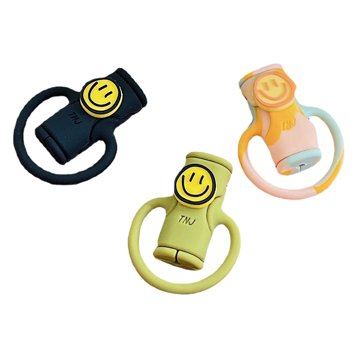 Sonrisa nueva cubierta protectora del cable de datos silicona dibujos animados sonrisa protección cable roto teléfono móvil carga cabeza cubierta protectora