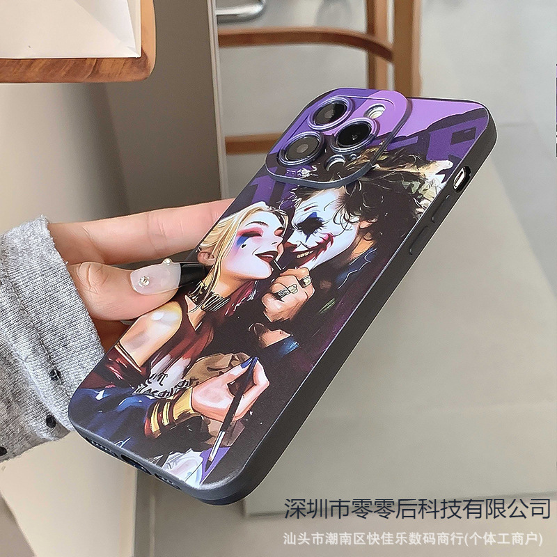 Painted Clown Suitable for Iphone15 Mobile Phone Case Apple 13/14 Promax Soft 1211 All-Inclusive Xr Simple XS