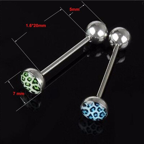Hot selling 14G stainless steel tongue nail in Europe and America, personalized fashionable punk hottie titanium steel piercing jewelry