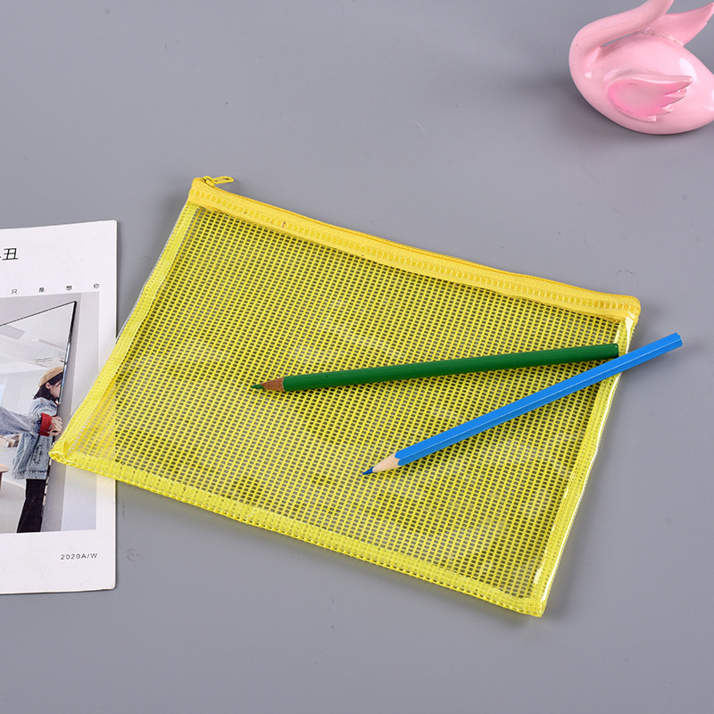 厂家批发PVC网格包装袋定做 简约大容量拉链袋收纳袋logo印刷定制