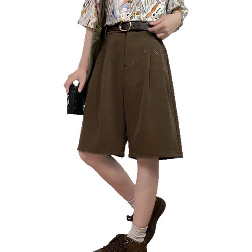 US Retro Drop-Waist Suit Shorts for Men 2025 Summer Loose Plus Size Casual Western Pants for Boys Five-Finger Pants