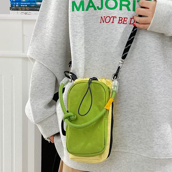 2026 Summer Korean Style Fashion Multi-Pocket Color-Block Dopamine Tote Shoulder Bag Lightweight Water Bottle Phone Bag