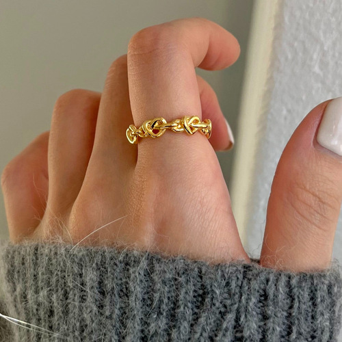 Fan Zhiqiao Korean minimalist 925 sterling silver star ring female niche design ins internet celebrity retro open ring