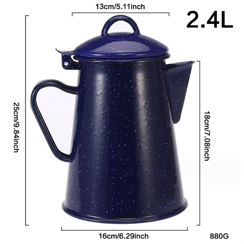 Tetera de esmalte con asa, para café preparado a mano, diseño cielo estrellado, para exportación, en stock.