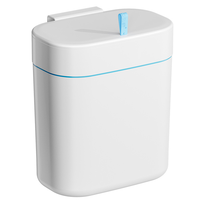 IYR7 Bathroom Wall-Mounted Trash Can Toilet Home Kitchen Wall-Hanging with Lid Large Slot Packaging Paper Bin Special Purpose