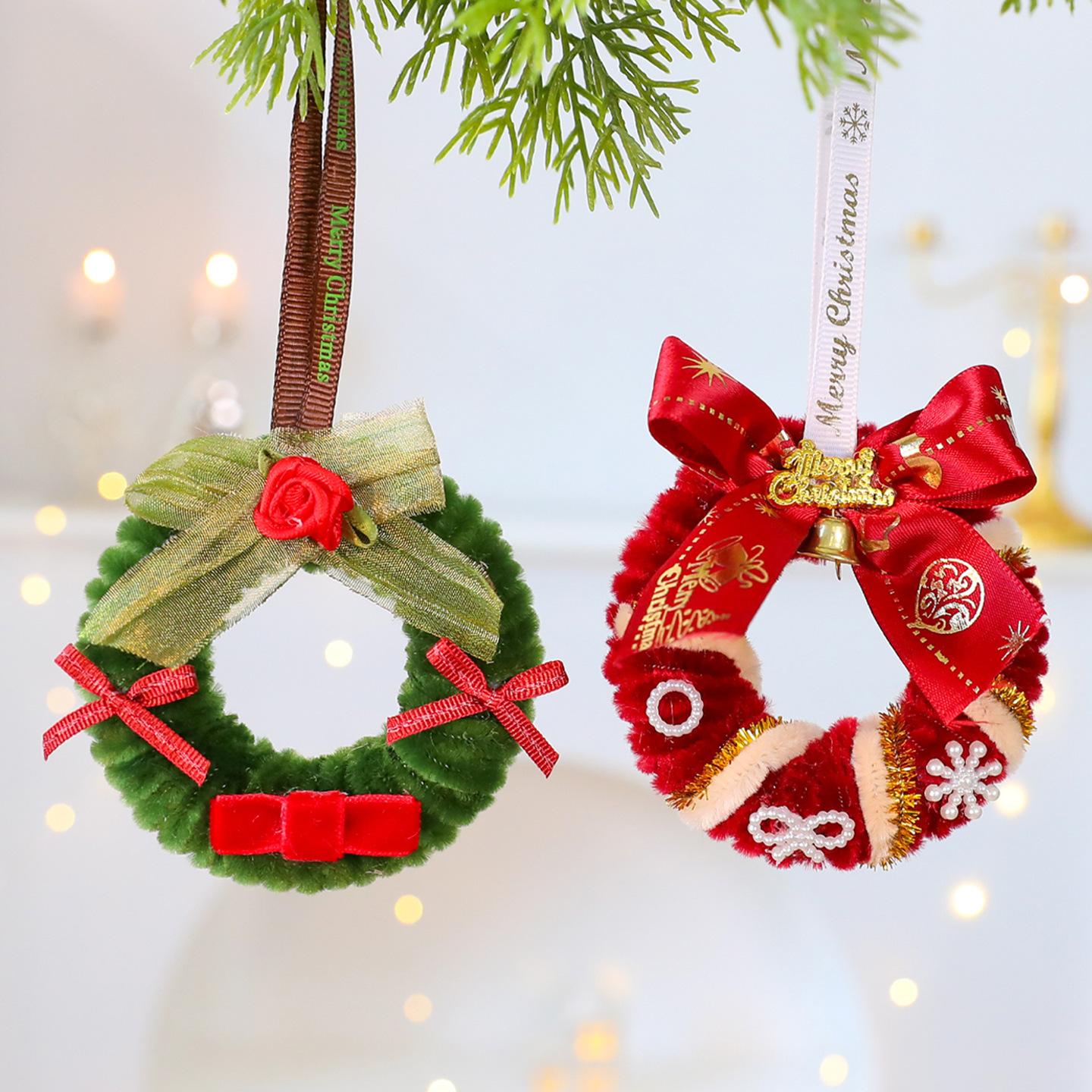 Shengyuan nuevo torsión varilla de tela de navidad colgante DIY árbol de Navidad decoración arco de guirlandas productos terminados