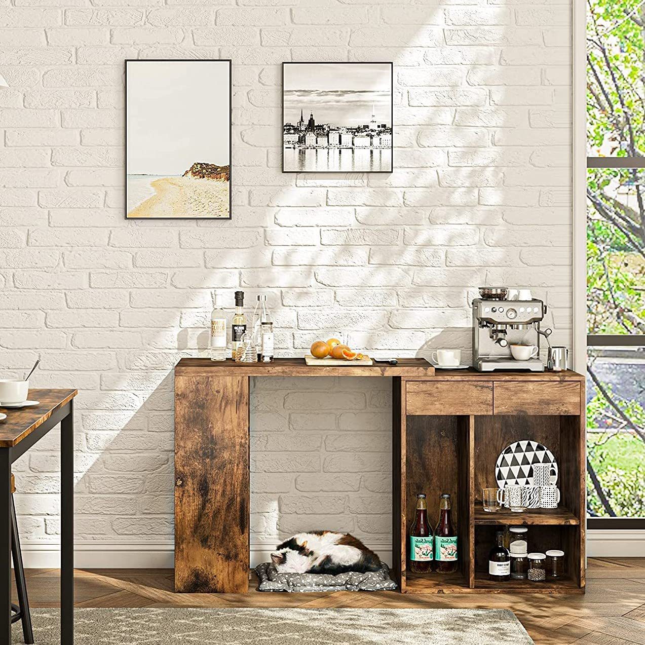 北欧书桌现代简约可旋转电脑桌直角转角学生写字台家用办公桌