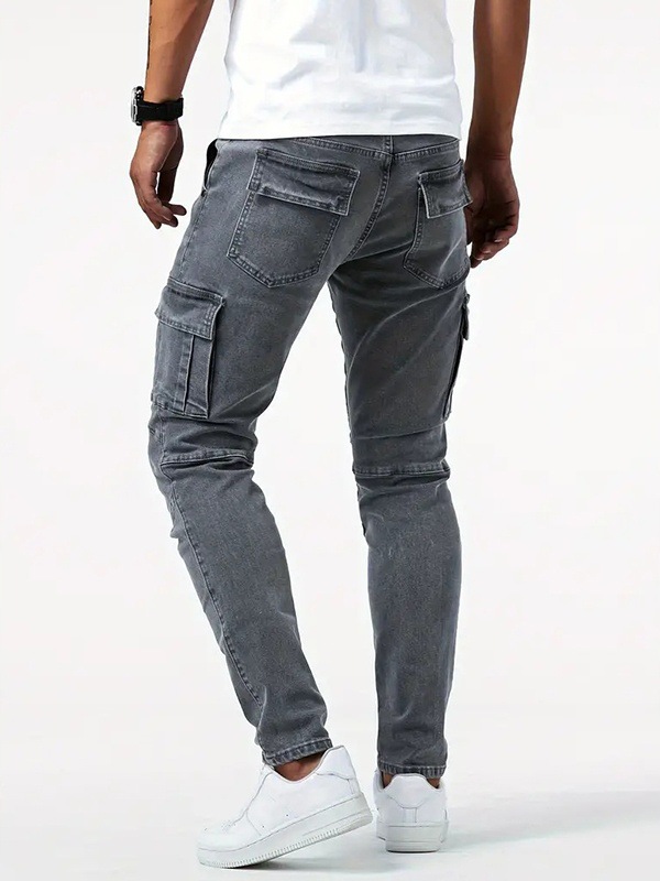 Men's Skinny Jeans Versatile With Side Pockets For Men_voghion.com