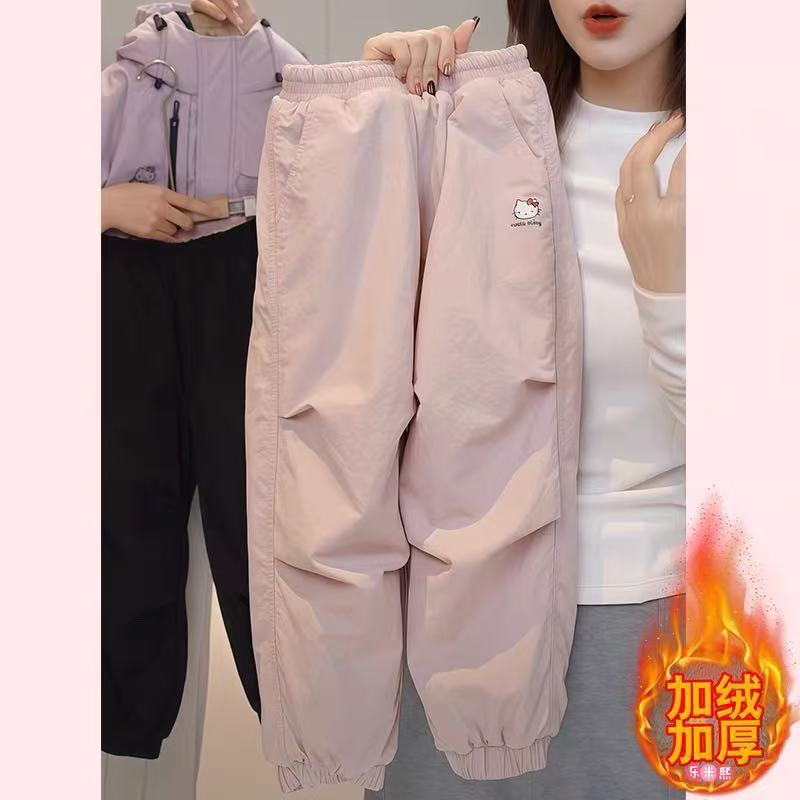 女童防风保暖软壳冲锋裤秋冬裤子儿童加绒中厚防寒运动裤