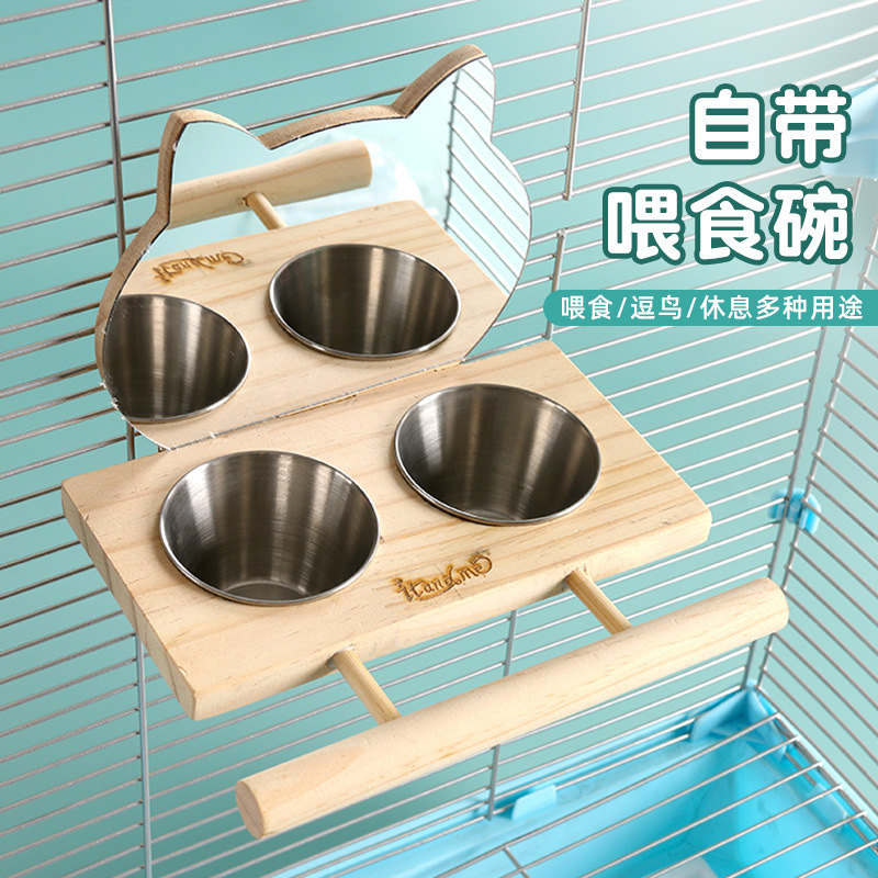 メーカー 鳥ミラー スタンド スタンドポール 虎皮牡丹 楽しい鳥のおもちゃ 木製遊びと給餌 オールインワンの鳥用品|undefined