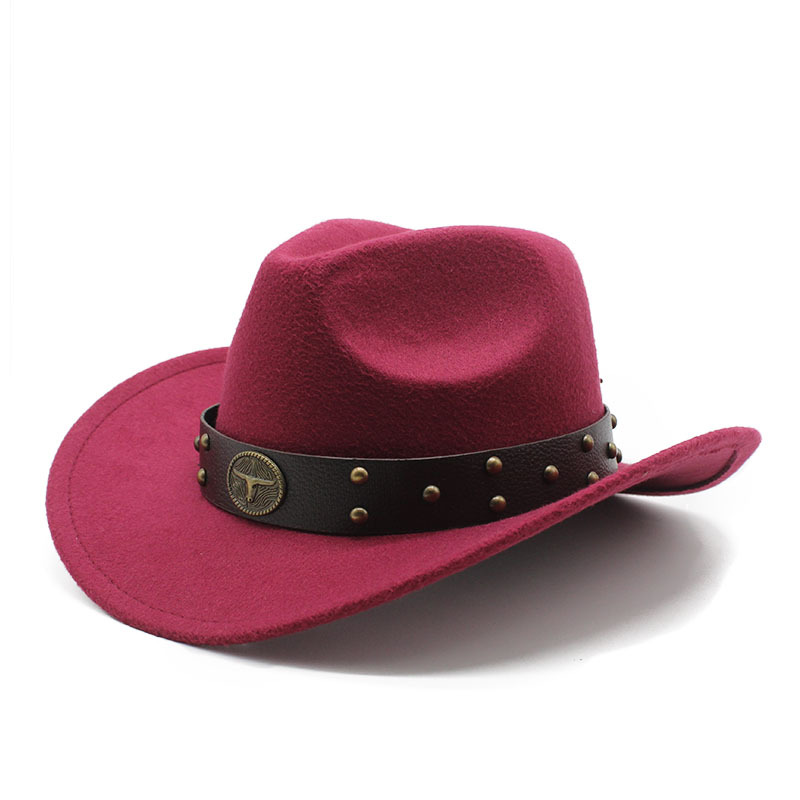Western cowboyhatt i ullfilt för män och kvinnor för utomhus_voghion.com