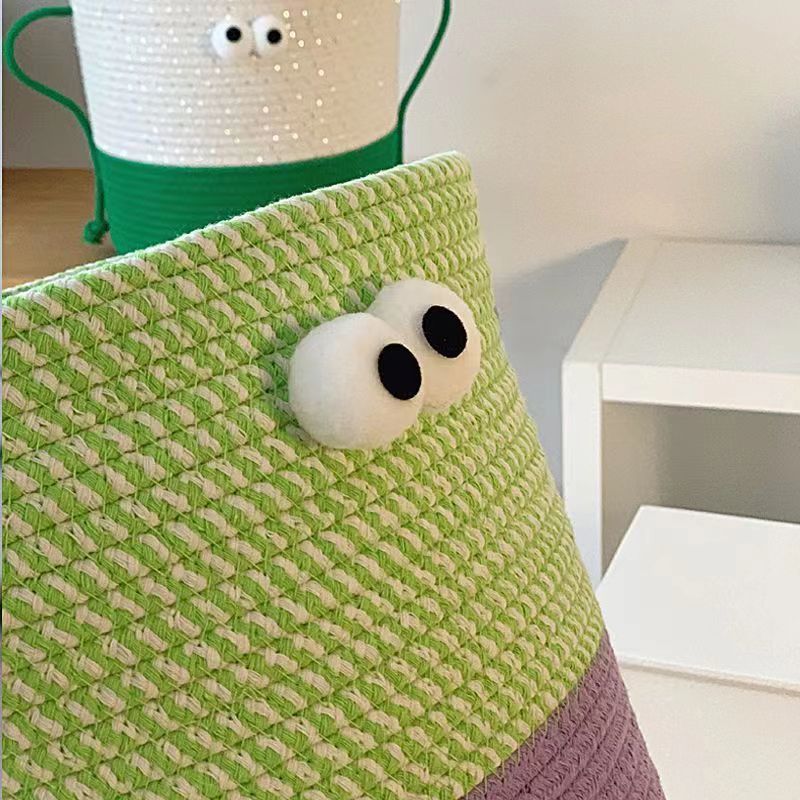 cotton rope Material Cute Cartoon Eye Cotton Rope Storage Basket