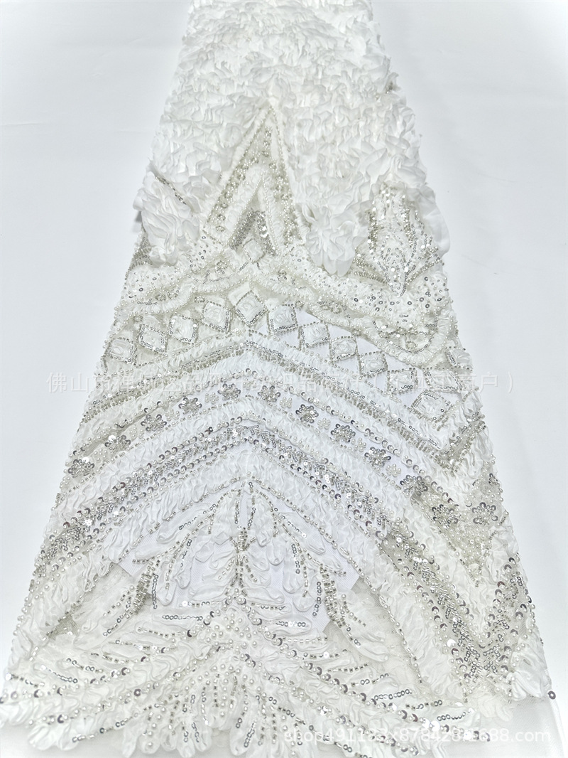 Moda transfronteriza ins Gaoding vestido de boda vestido de moda tela nueva tela bordada de placas con sequillas