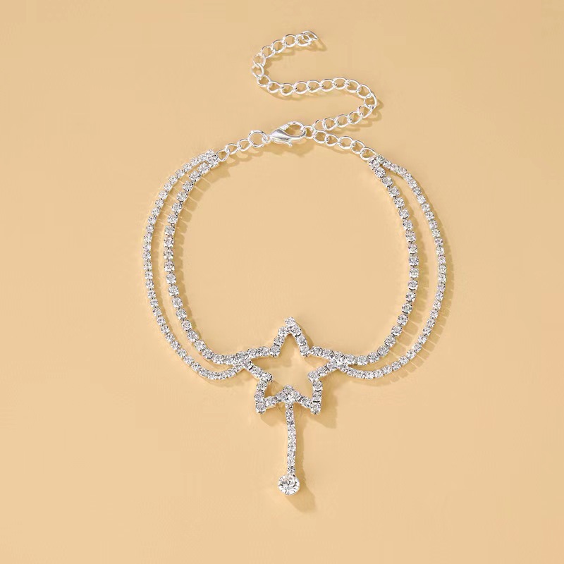 Women'S Gender Wholesale Jewelry Sexy Star Alloy Rhinestones Anklet