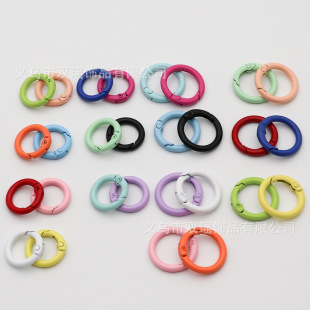 Paint zinc alloy ring color spring ring card ring Book Ring spring ring key ring round open hanging ring toy buckle