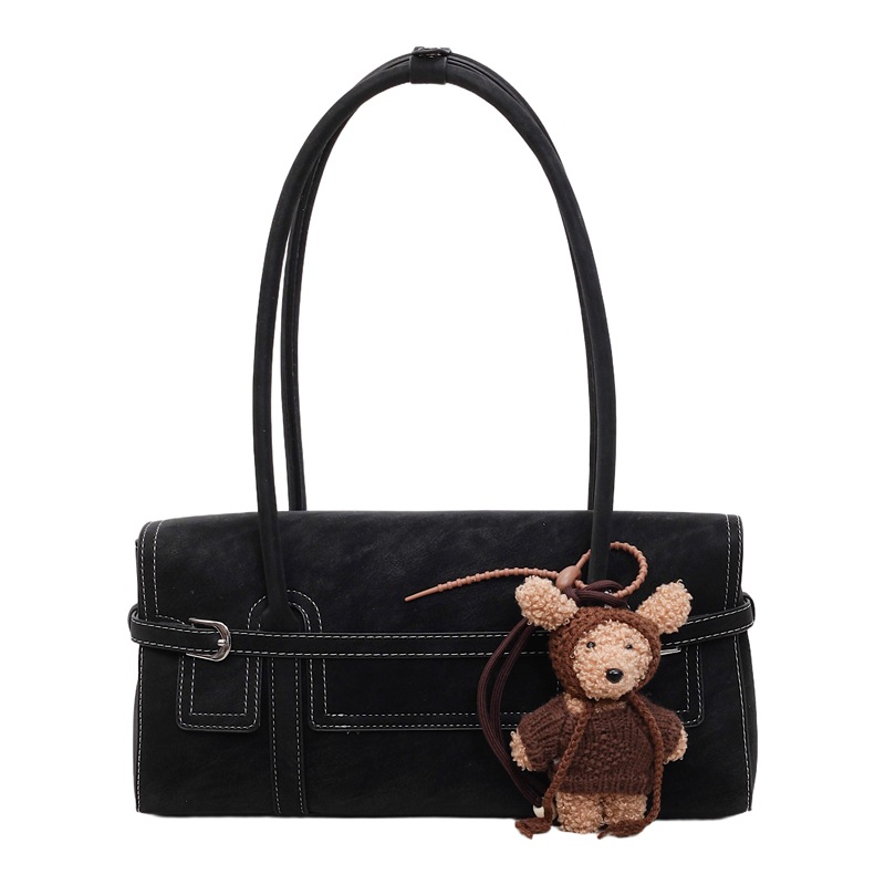 Bolsa de pan de moda roja de peluche de gran capacidad para mujeres 2026 nueva moda bolso de hombro de brazo de mano bolso de palo