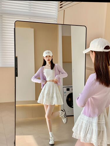 Ballet style white skirt for women summer 2026 new a-line small cake tutu skirt ruffled skirt