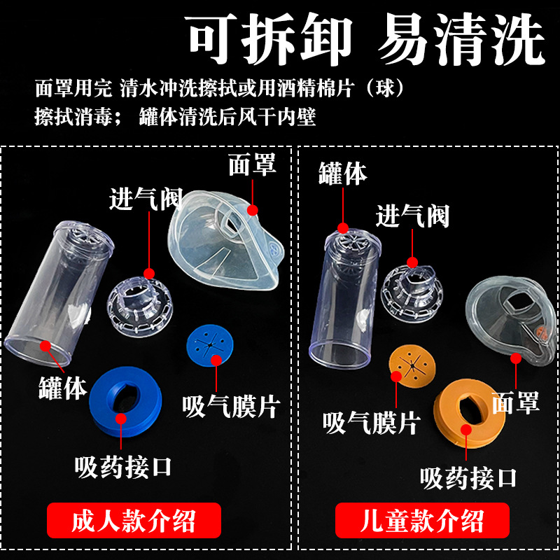 辅舒酮储雾罐气雾吸入儿童口鼻气雾给药器哮喘雾化喷雾机成人筒式-阿里巴巴