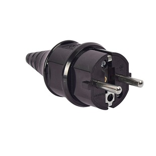 Bct-015 Black French Plug Waterproof Ip44 Straight Plug Detachable French Standard Power Plug French Nf Standard