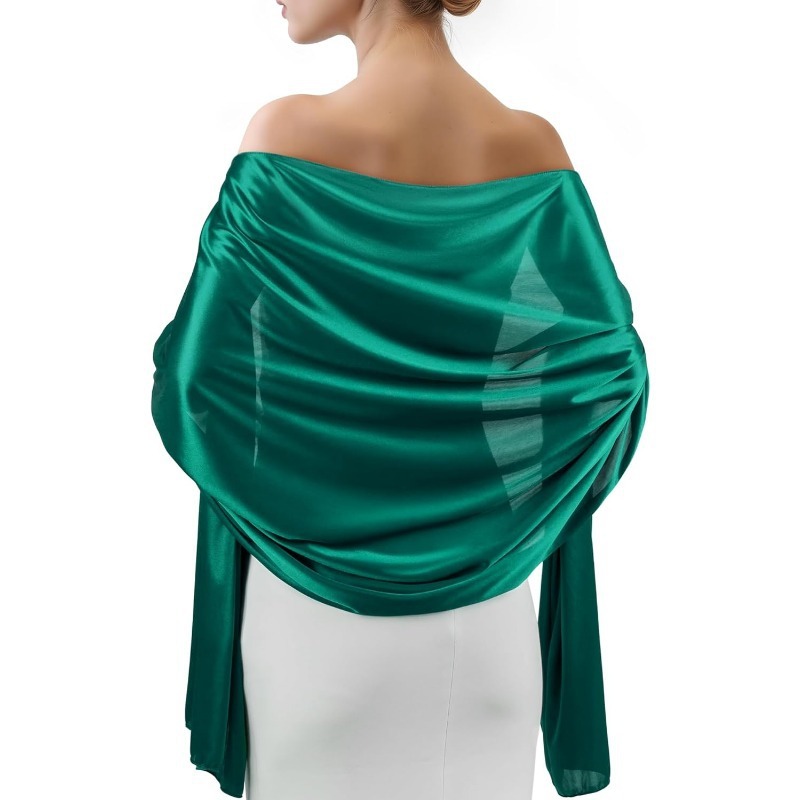 European and American New Style Sun Protection Shawl Short Satin Cape Solid Color Thin Outerwear Wedding Outerwear Wholesale Scarf Accessories
