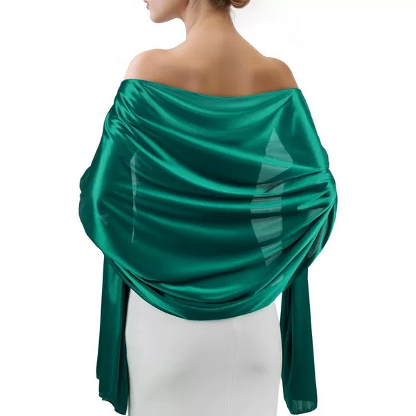 European and American New Style Sun Protection Shawl Short Satin Cape Solid Color Thin Outerwear Wedding Outerwear Wholesale Scarf Accessories