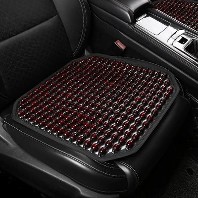 Car Lumbar Support Cushion with Wooden: Cool pad - individual-square-mat-red