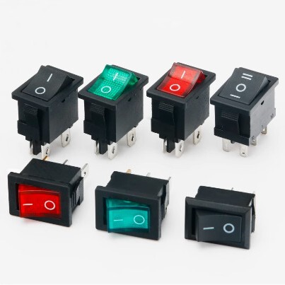 船型KCD1-101の赤い2足の銅の足の反り板の浄水器の電子は部品の電源のボタンの形のスイッチを量ります。|undefined