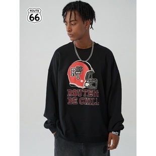 [/thin] heavy Chinese cotton/silver fox velvet rout letter printed round neck sweater for men and women