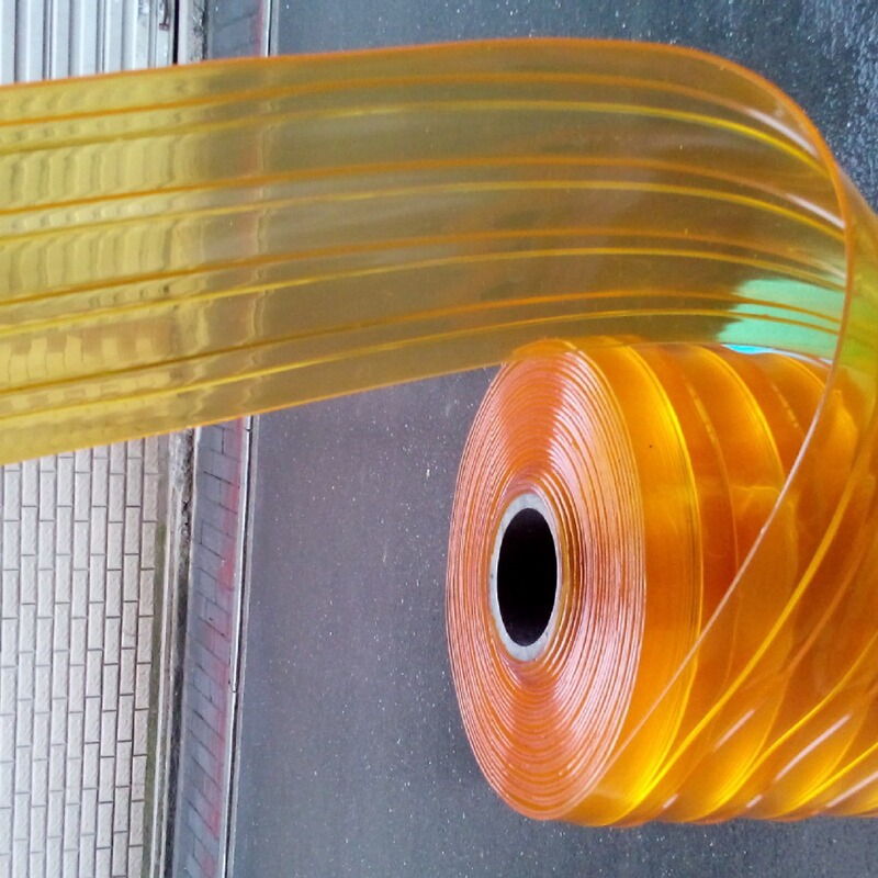 Insect-proof yellow stripe dustproof door curtain transparent PVC door curtain food factory door curtain
