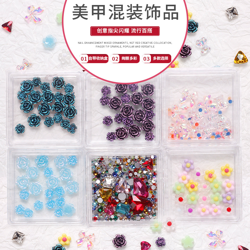 Red famosa nueva joyería de manicuras camellia flores de sol de flores flotantes tamaño de oso mezcla de joyería de manicuras