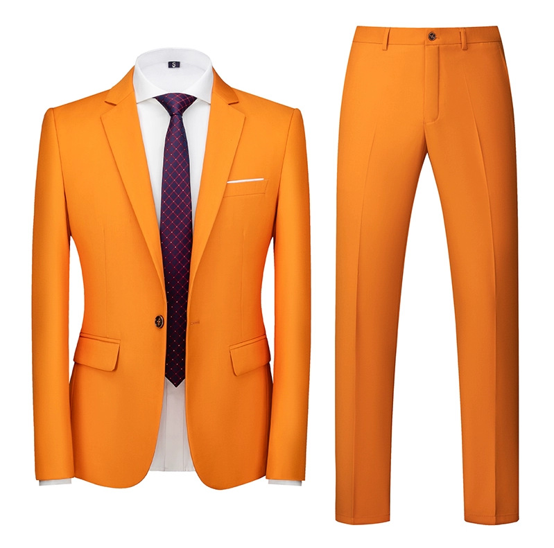 Traje traje de los hombres primavera nuevo traje de negocios de color sólido delgado coreano casual traje de dos piezas