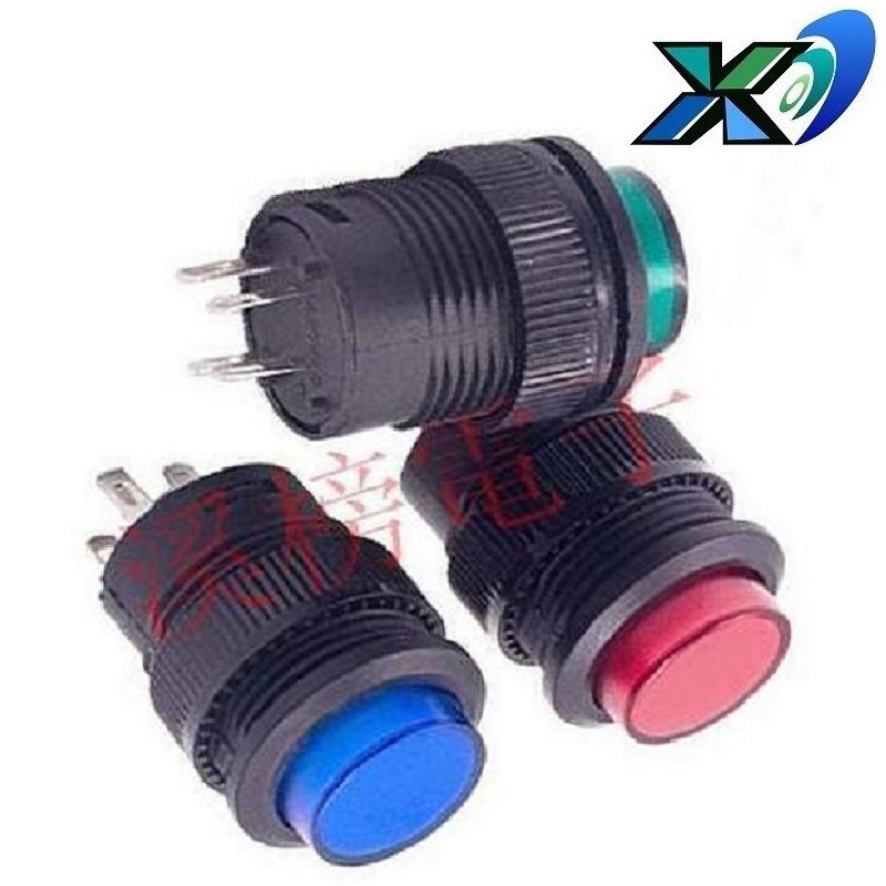 医疗带灯自锁开关 照明带灯按键开关  计算机电脑按钮开关带灯4脚