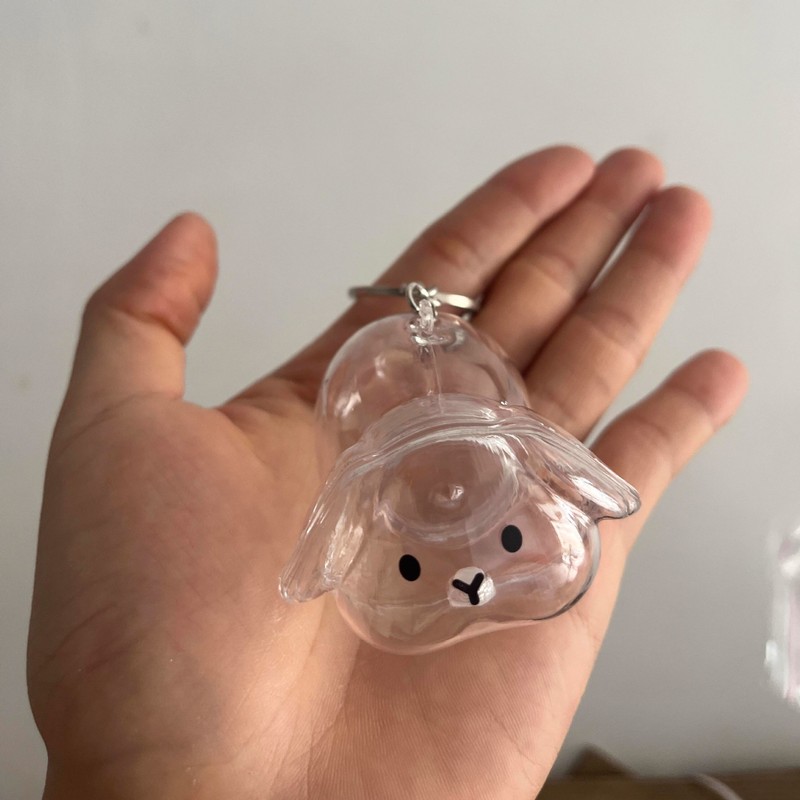 毛发兔毛宠物兔胶囊球包挂件钥匙链纪念透明收纳挂件钥匙扣扭蛋|undefined