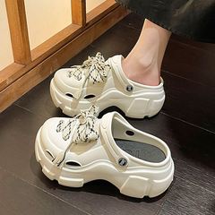 2024新款EVA洞洞鞋女款松糕軟底涼鞋拖鞋增高防滑休閒包頭涼拖鞋