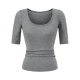 Round Neck Mid-Sleeve Retro Basic Knitted Top Women's Slim Five-Quarter Sleeve T-Shirt U-Neck Tencel Bottoming Shirt 2025 Summer Now
