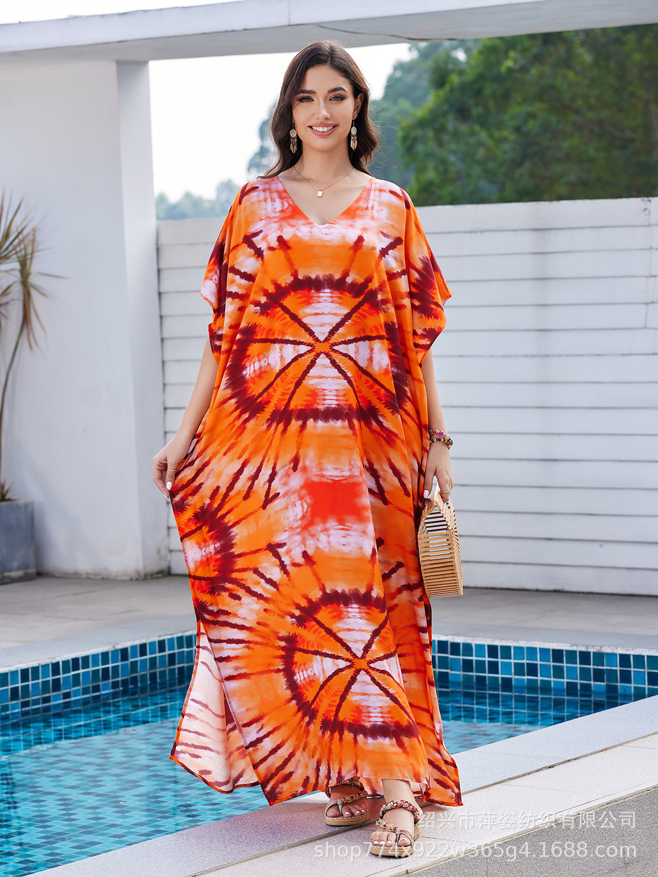 2025 nuevo algodón impresa camisa de playa vestido de vacaciones suelto bikini camisa trajes de baño mujeres AT612